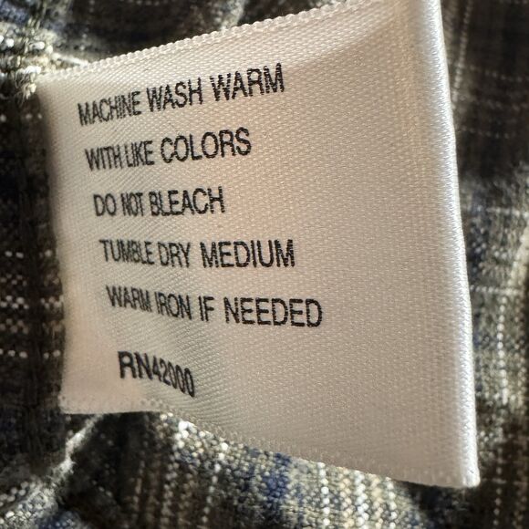 Route 66 Button Down Long Sleeve Shirt Size Large L 100% Cotton Green Plaid - Picture 4 of 4